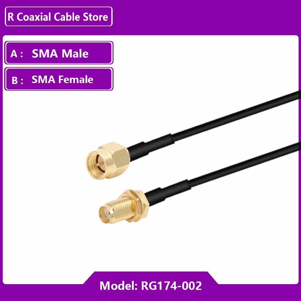 Rpsma Sma Connector Man-vrouw Verlengkabel Koper Feeder Draad Voor RG174 Coaxkabel Wifi Netwerkkaart Router Antenne