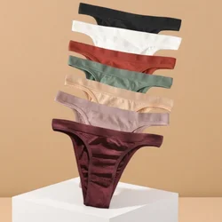 Women Seamless Panties Solid Color Panties Bikini Panty Underwear Sexy Lingerie High Leg Cut Female Underpants Comfort Thongs
