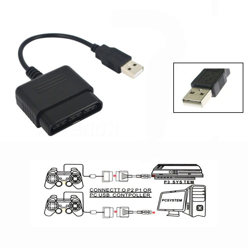 cltgxdd 1piece USB adapter FOR PS2 to PS3/PS3 to PS2 game controller PC video converter high-quality computer cable accessories