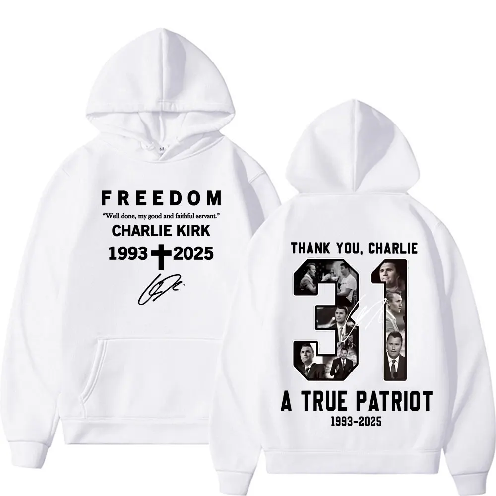 Футболка «Спасибо Чарли Кирк» True Patriot Freedom, толстовки с рисунком, уличная одежда для мужчин и женщин, повседневные толстовки с капюшоном, топы, готические толстовки