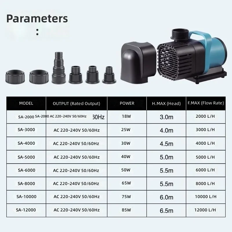 for Fish Tank Pump Aquarium Amphibious Pond Filter Rockery Quiet Frequency Conversion Submersible Water Pump