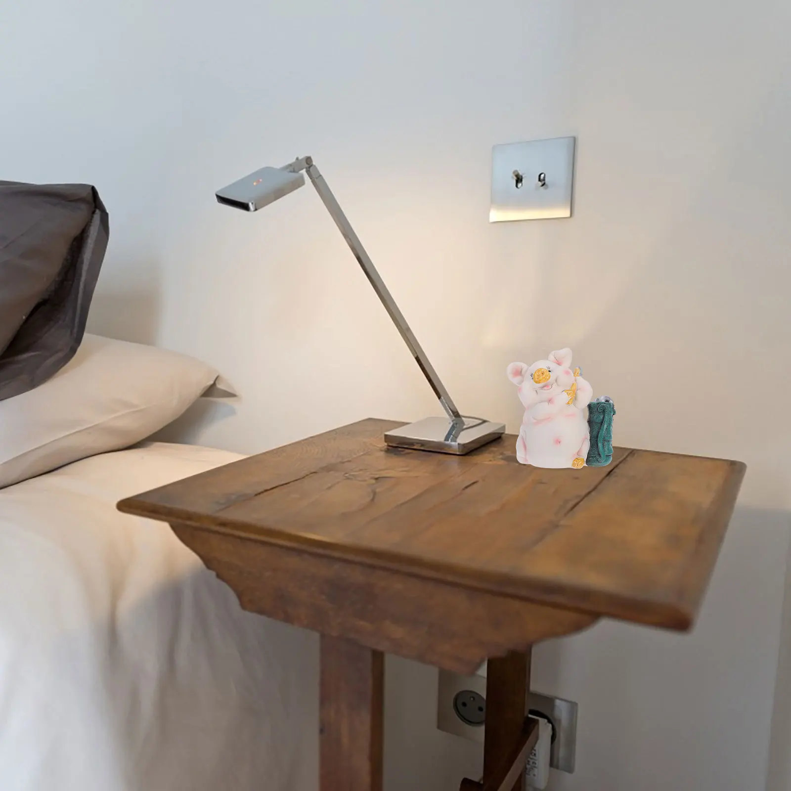 وعاء نقود على شكل خنزير من الراتنج على شكل حيوان للأطفال على شكل حيوان للعملات المعدنية وعاء توفير مزخرف لعيد الميلاد صندوق تخزين أموال مقاوم للكسر