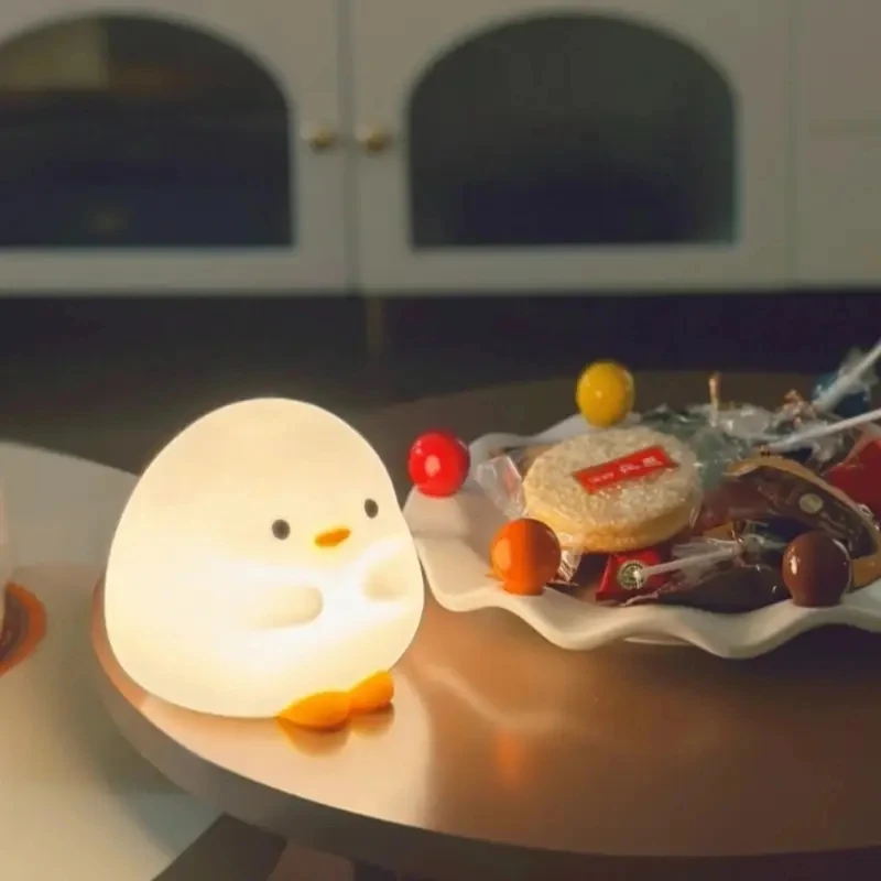 Silicone Duck Sleeping Lamp USB Rechargeable  Night Lamp Cartoon Cute Duck Night Light For Bedroom