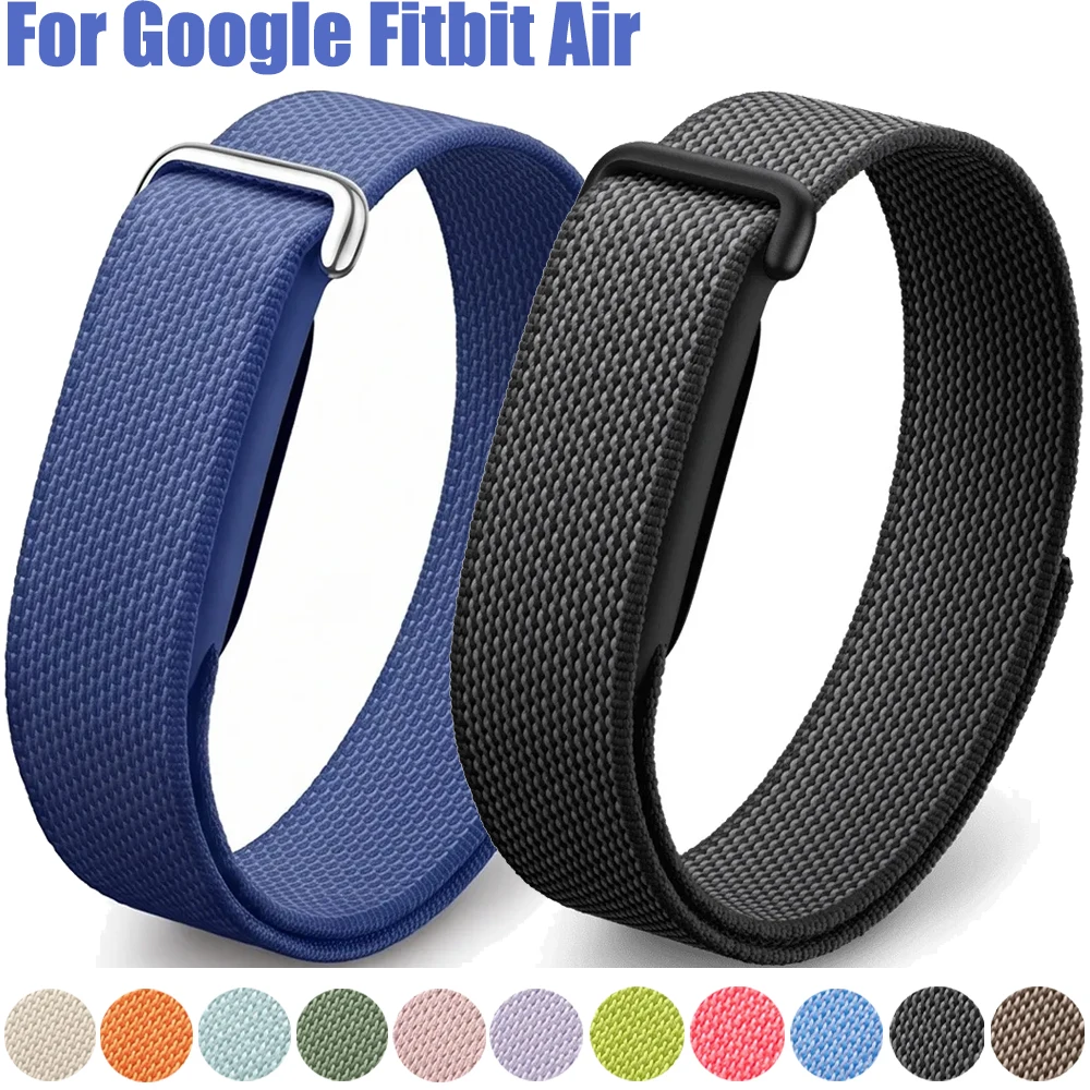 Metallgehäuse + offizielles Nylon-Schlaufenarmband für Google Fitbit Air Sports, atmungsaktives Armband, Google Fitbit Air-Zubehör