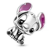 Wholesale Alien Stitch Charm Fit Original Bracelet DIY Women Jewelry Gift Silver Plated Cartoon Character Beads Popular in E&A
