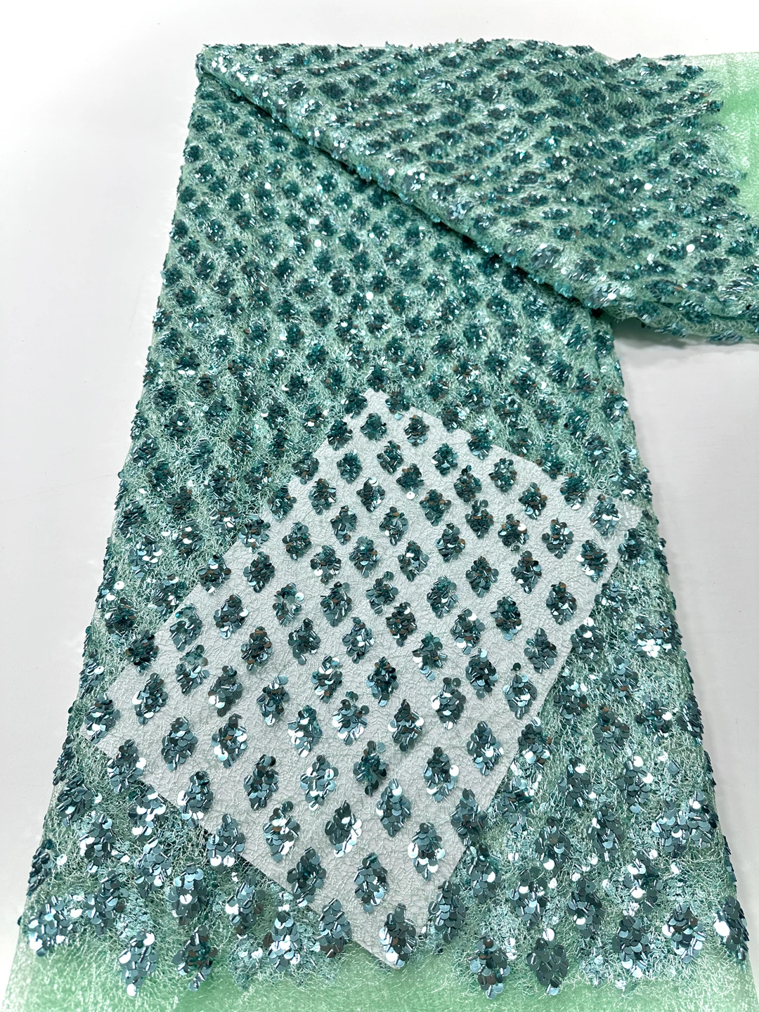 Handmade Embroidery Net Lace Beads for Women, Light Luxury and Exquisite, New Fashion Design Fabric, Wedding Party Dresses