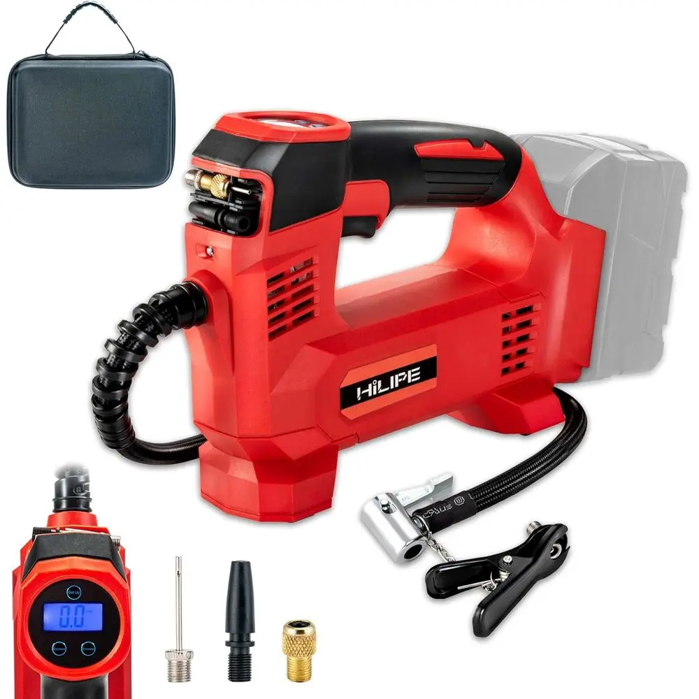 

Портативный воздушный компрессор, литиевый автомобильный насос, автоматический воздушный насос с цифровым манометром для автомобильных шин, велосипедов, мячей (только инструмент)