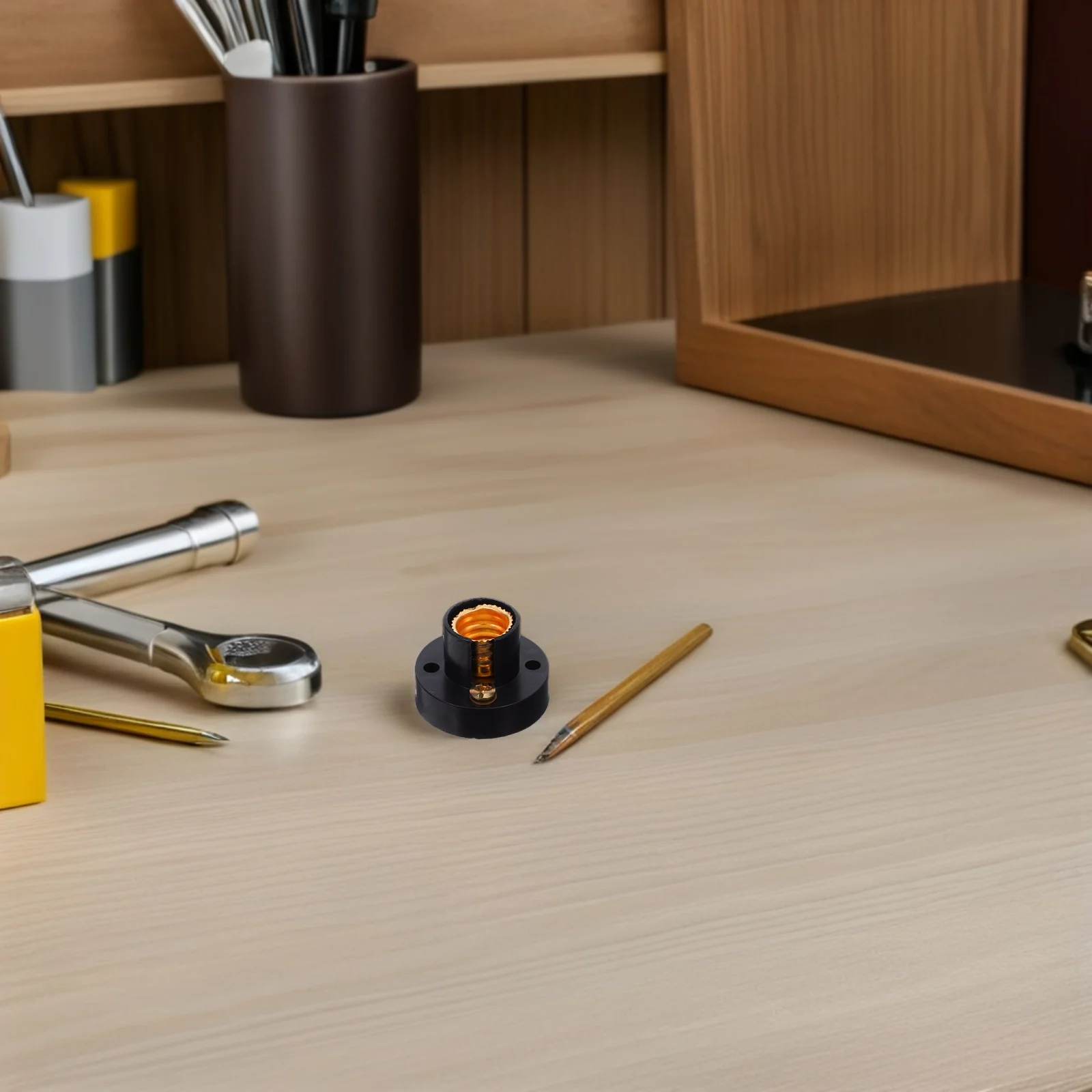 

6pcs Laboratory Lamp Holder E12 Bulb Socket Base Mini Replacement Flat Head Black Screw Experimental Lighting Adapter