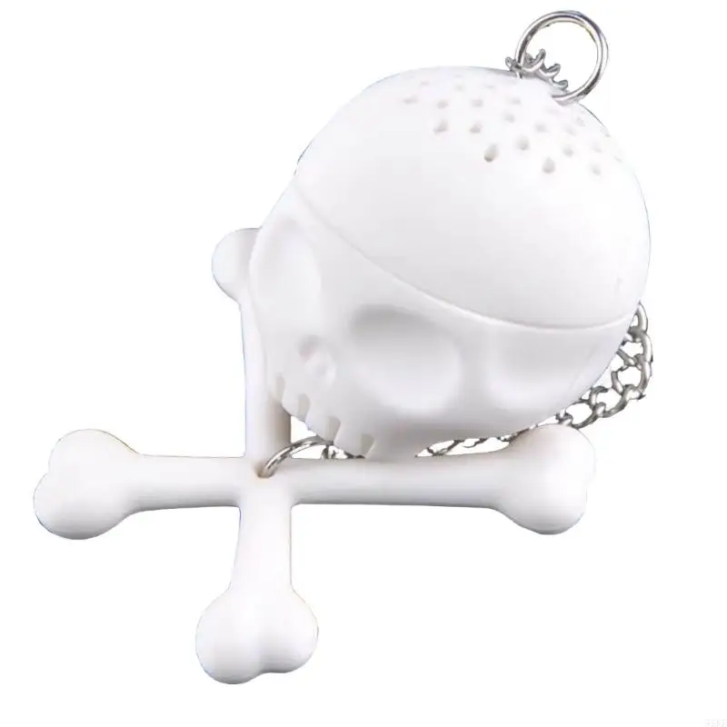 55KF Loose Tea Leaf Infuser Bone Skull Shaped Spices Seasoning Strainer Silicone Tea Bag Strainer Spices Filter Easy Use