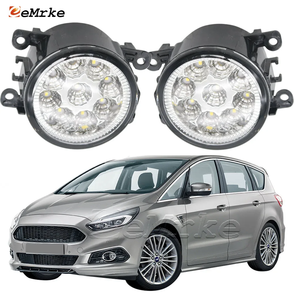 

2 PCS Car Styling 9 Led DRL Daytime Running Lights for Ford S-Max 2015 2016 2017 H11 12V Halogen Car Fog Lamp Assembly