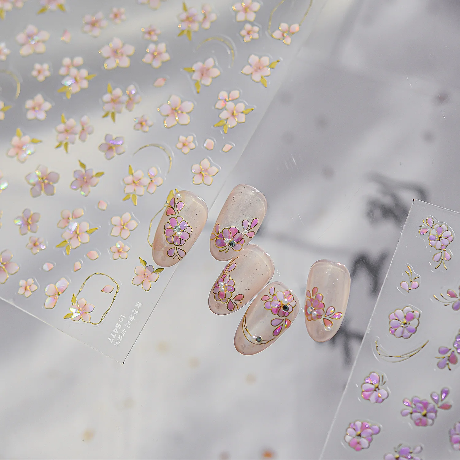 فلاش حالمة قليلا الطازجة الساخن ختم زهرة ملصقات الأظافر عالية الجودة 3D تصميم فن الديكور T-5477 #1