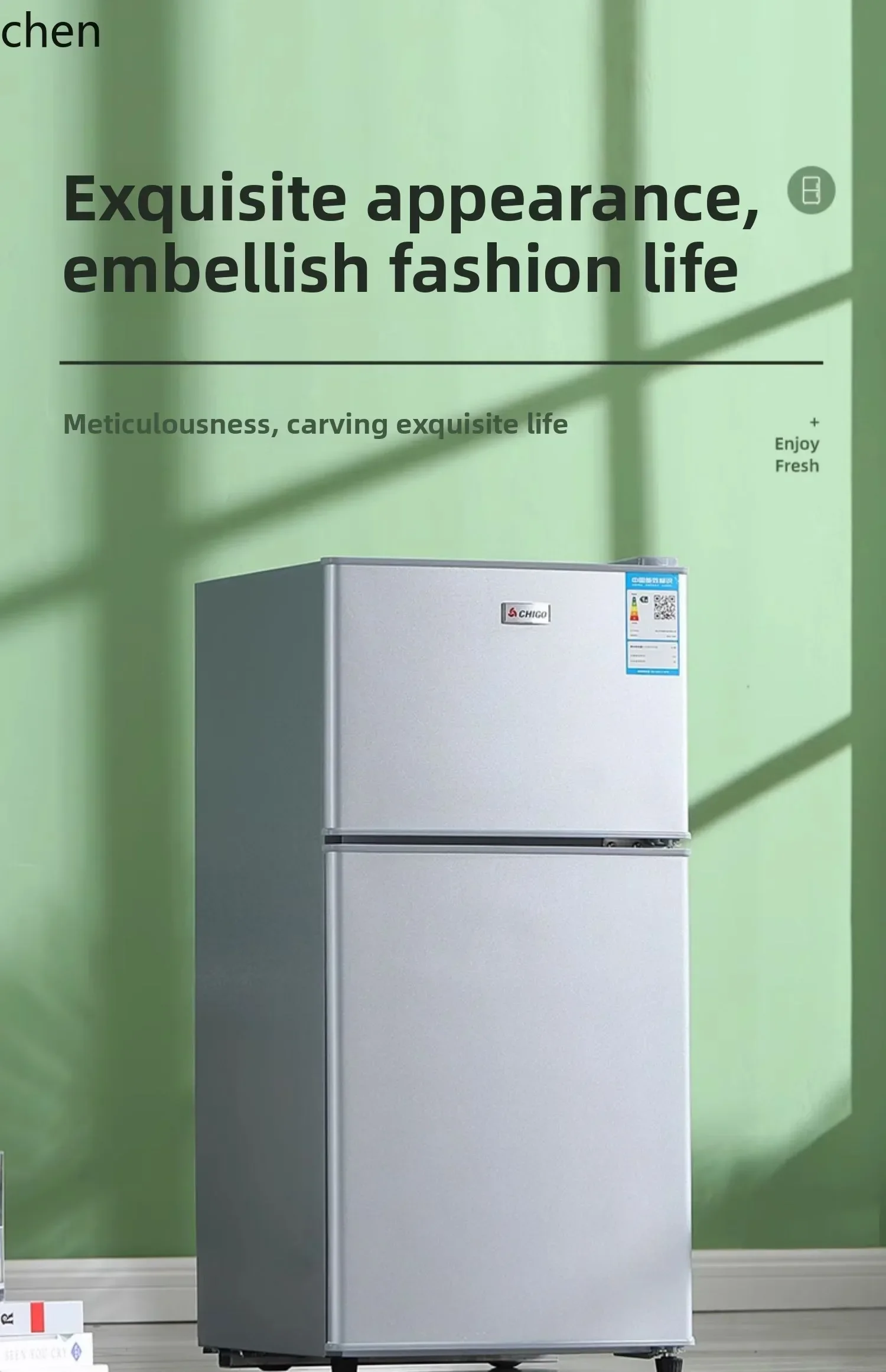 first-class energy-saving small refrigerator, mini power-saving office double-door refrigerator for small dormitory rental