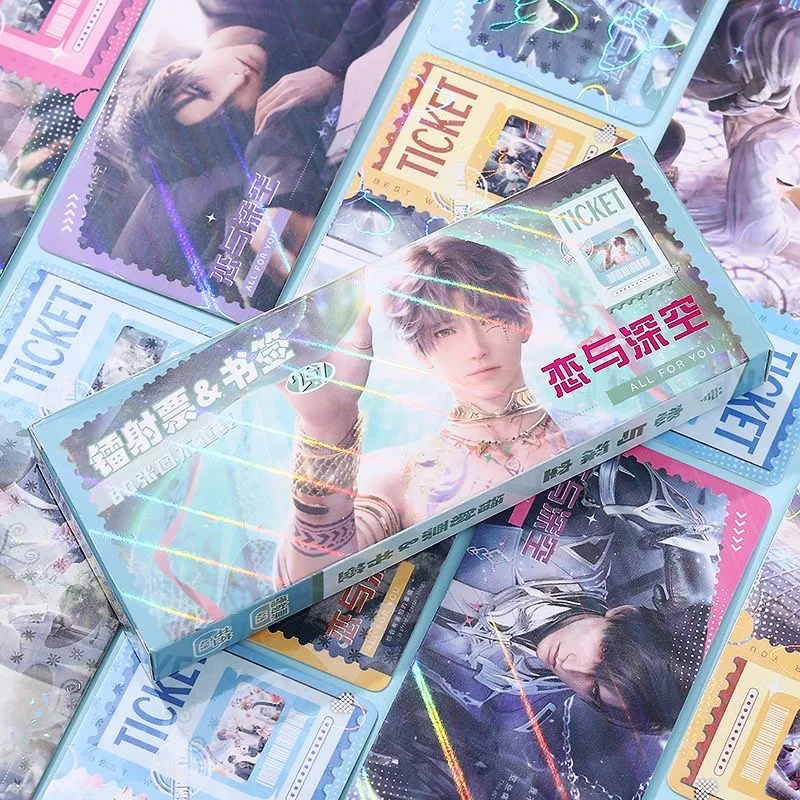 40 Pcs/Set Game Love And Deepspace Paper Bookmark Rafayel, Zayne, Xavier Characters Laser Ticket Message Card Cosplay Gift  ﻿