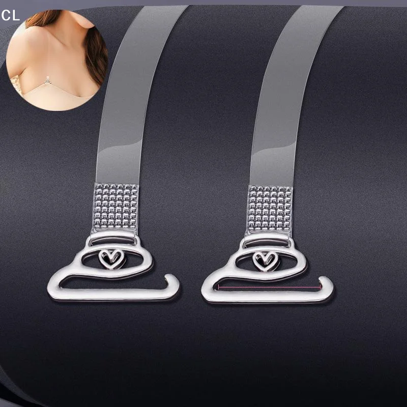 AttireTrove1Pair Summer Clear Bra Straps Silicone Bra Accessories Bra Shoulder Strap Women Adjustable Hook Invisible Stra