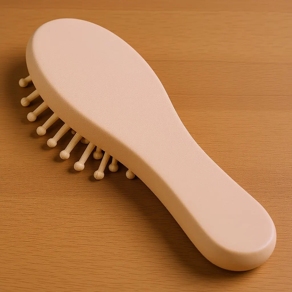 Mini Wooden Detangling Comb Portable Cushion Hair Brush Scalp Massage Travel Small Paddle Brush Hair Care for Adults