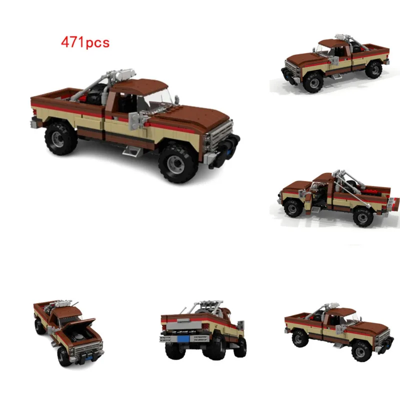 

MOC-32826 Pickup Truck 471pcs Trolley Assemble Model Ornaments Small Particle Assembling Building Block Model Kids Playset Gift