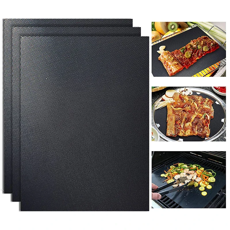 1/5Pcs Non-Stick Bbq Grill Mat 40*33Cm Baking Mat Bbq Tools Cooking Grilling Sheet Heat Resistance Easily Cleaned Kitchen Tools