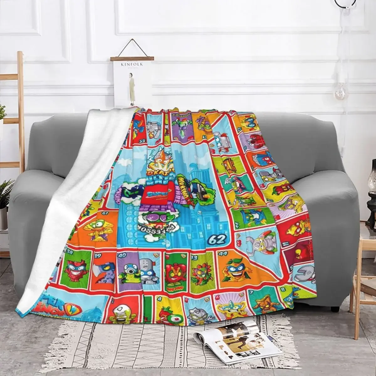 

Super Zings Game Baby Blanket Plaid Sofa Cover Textile Flannel Decor Kid Adult Cartoon Throw for Bed Office Bedding Throws
