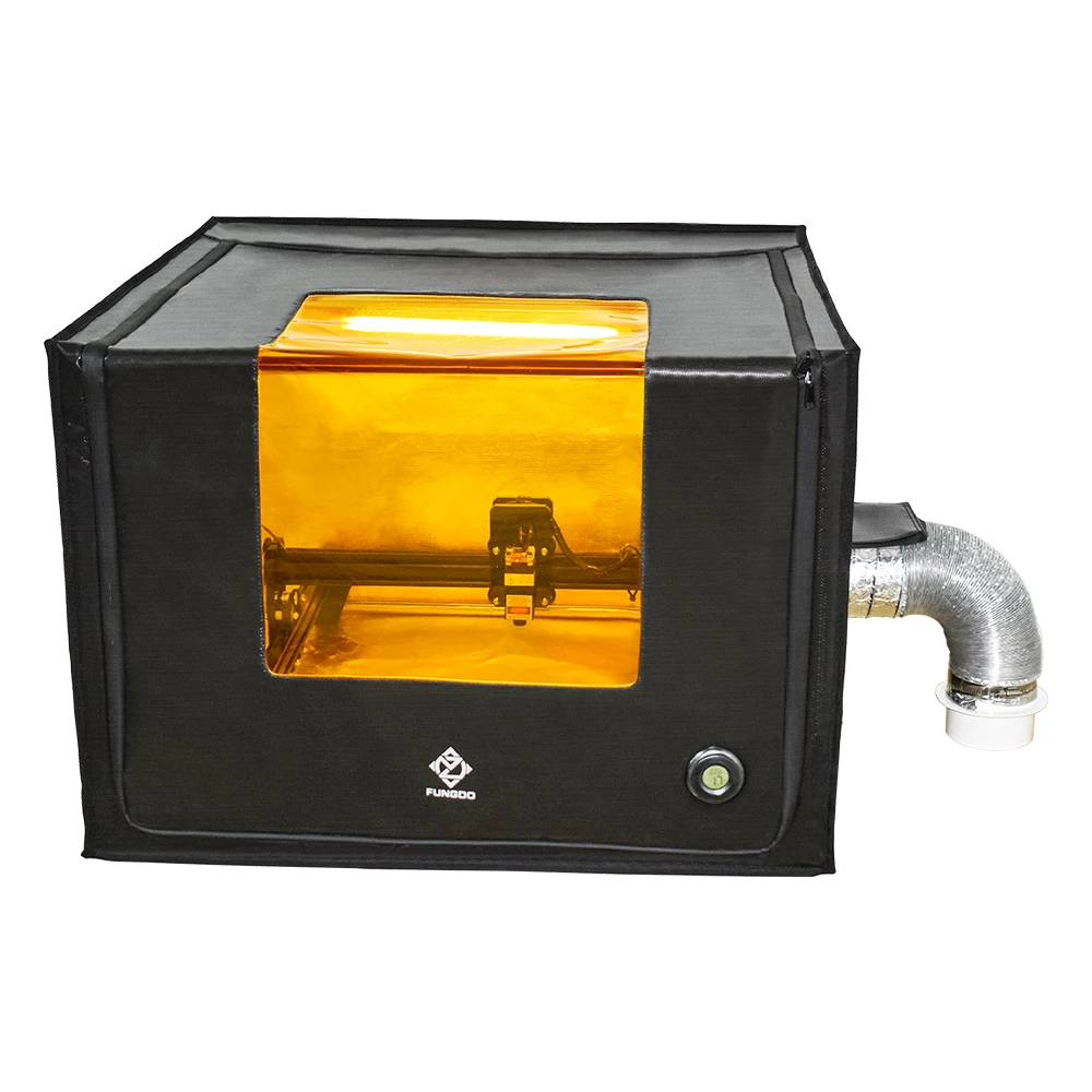 

Laser Engraver Enclosure Laser Cutter Protective Cover with Fan Extract Smoke or Smell ,Fireproof ,Dustproof, Reduce Noise