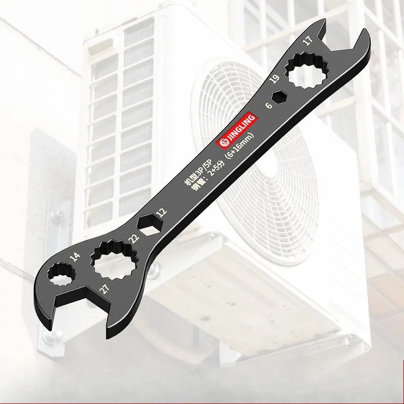 AC Outdoor Unit Repair Wrench, Double Head Open & Box Spanner for Quick Removing Nuts & Screws