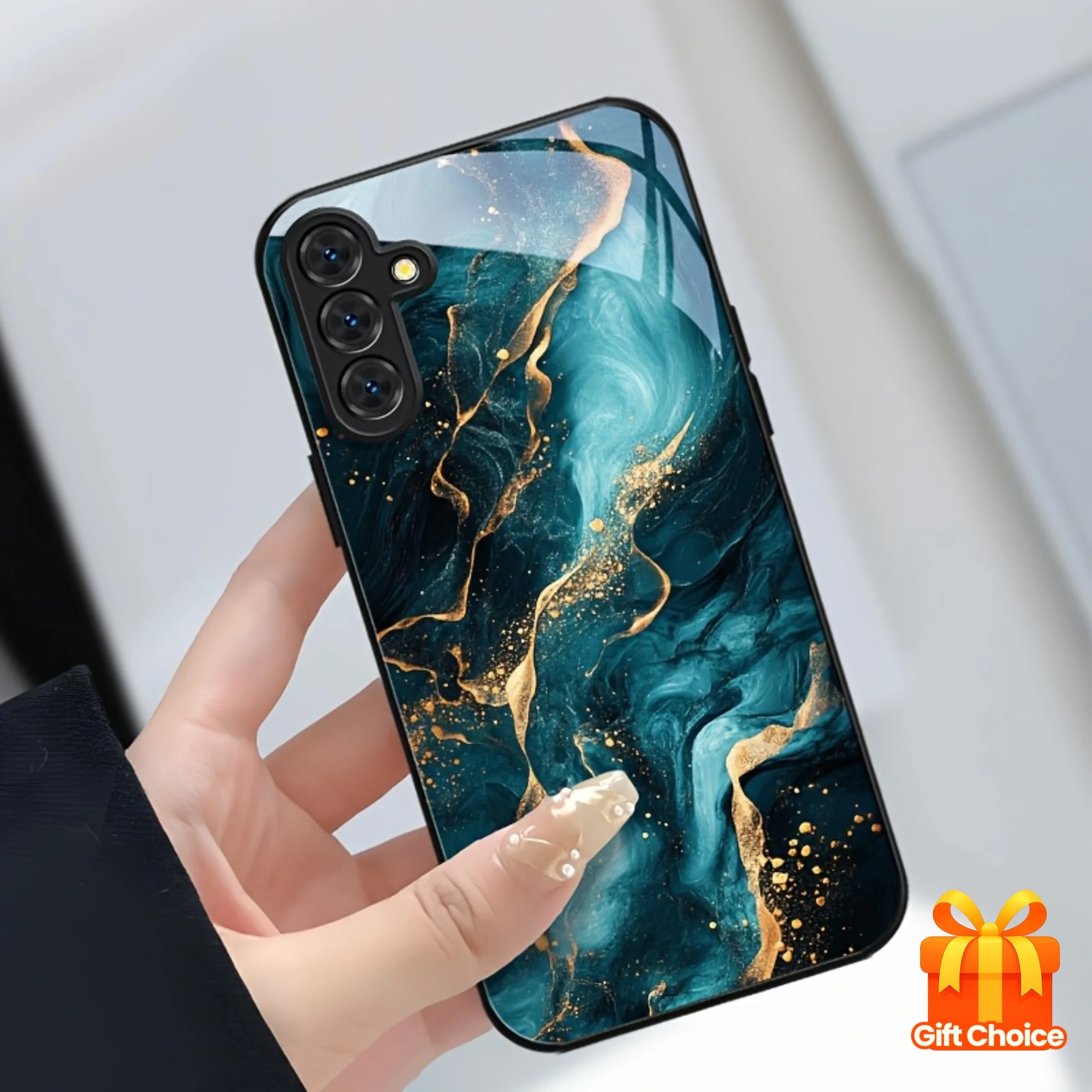Dark blue marble texture pattern new TPU phone case, suitable for Samsung S26/S25, S24/S23/S22/S21/S20, etc. models.