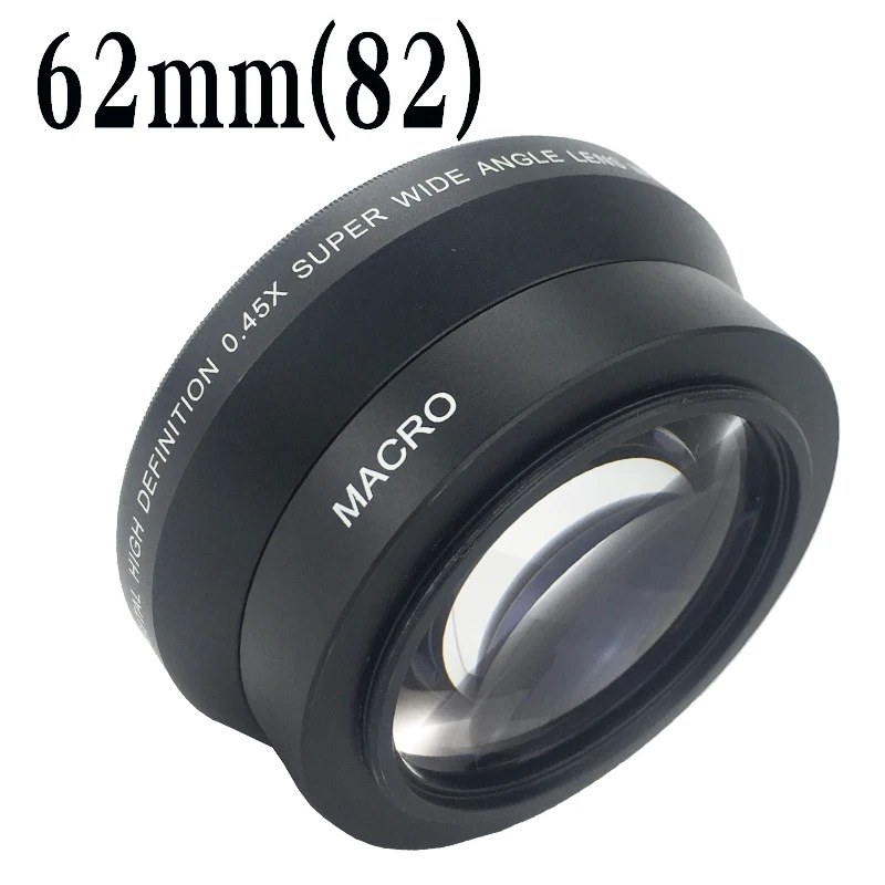 Camera Filters 62mm 0.45X Wide Angle Lens With Macro Converter 0.45X Adapter Resolution Deluxe Digital Lenses for DSLR Camera