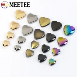 10/30Pcs Meetee 8/13mm Heart Rivet Screw Bag Clothes Hardware Handbag Decorative Studs Button Nail Metal Buckles DIY Accessories