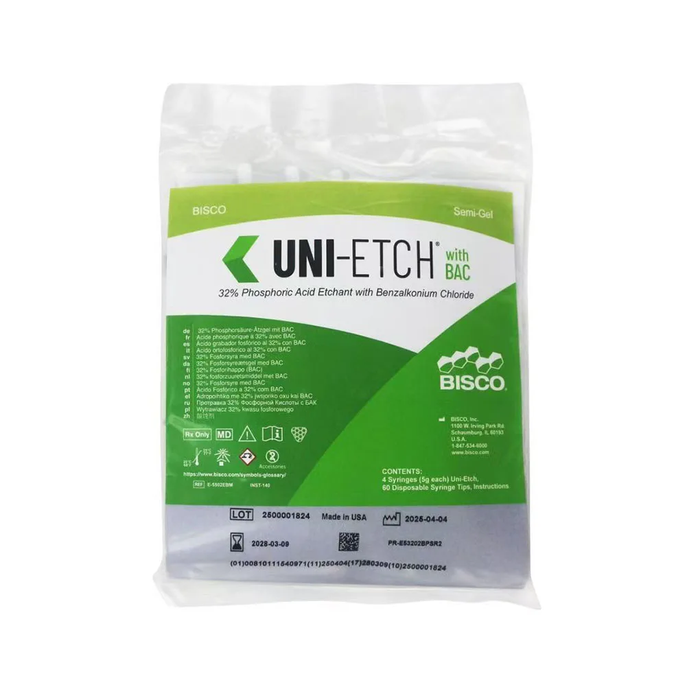 BISCO Uni-Etch 32% 35% 37% Phosphoric Acid Etchant + Porcelain Etchant 9.5% HF Gel Dental Restorative Enamel Ceramic Etch Agent