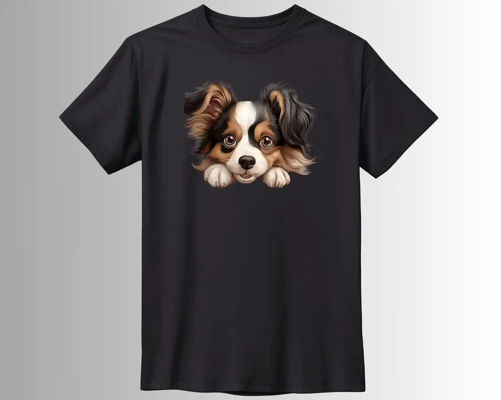 Papillon Hunde T-Shirt Anime Graphic T-shirts For Men Clothing Women Tees High Quality 100%Cotton Short Sleeve