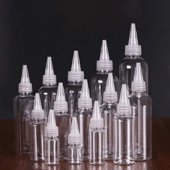 Venta al por mayor, punta de 5ml-500ml, punta de plástico transparente, botella de plástico transparente, emulsión, extrusión, punto de embotellado, botellas vacías para mascotas