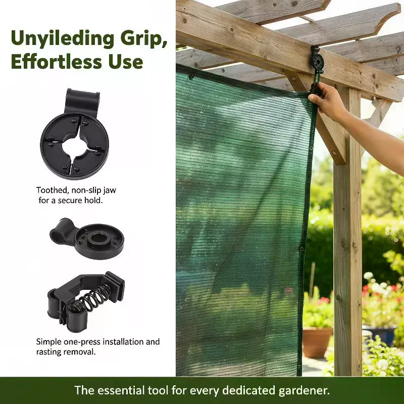 Durable Plastic Shade Net Fixing Clips Reusable Easy Install For Outdoor Use