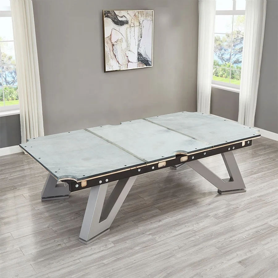 2026  Factory Fancy Club Billiard Table Philippine Style Solid Wood Leg Pool Sport Fine-Tuned Metal Frame Wool American