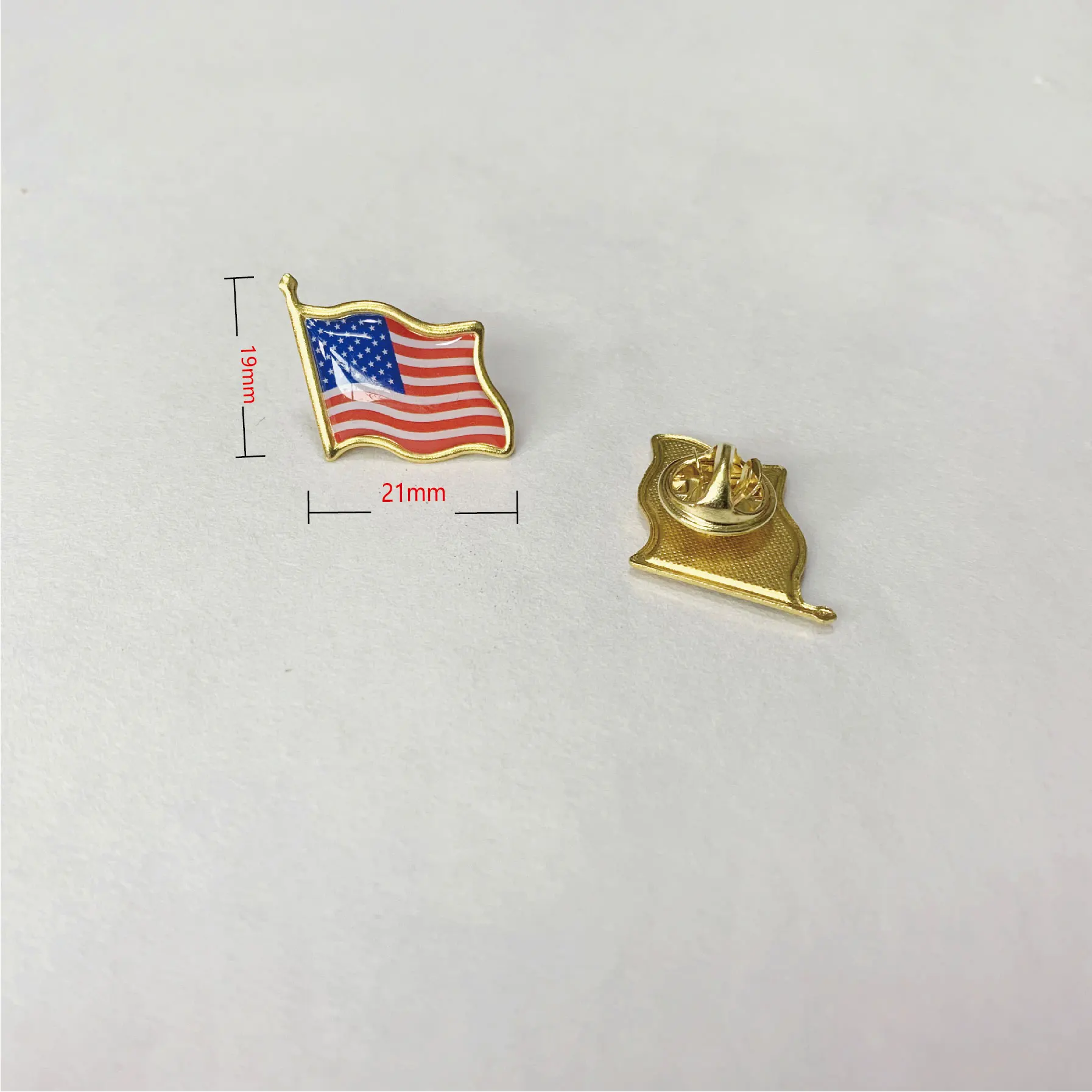 20pcs/100pcs American Flag Waving Lapel Pins United States USA Badge Pin Patriotic Enamel Suit Jacket Lapel Pin