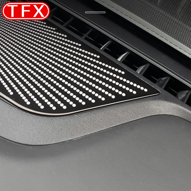 Untuk Chery ICAR 03T Aksesori Mobil, instrumen penata penutup Panel klakson bingkai dekoratif penutup Speaker baja tahan karat