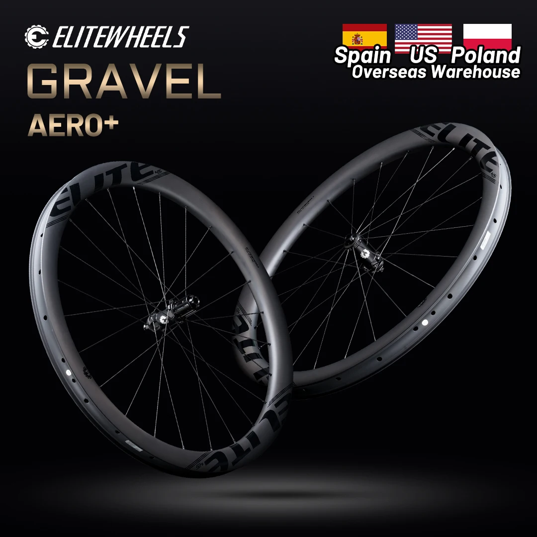 

ELITEWHEELS "Shipped locally"AERO+ GRAVEL 700C Carbon Wheelset Wing 20 Spokes Ratchet System 50T Disc Brake Wheels Center Lock