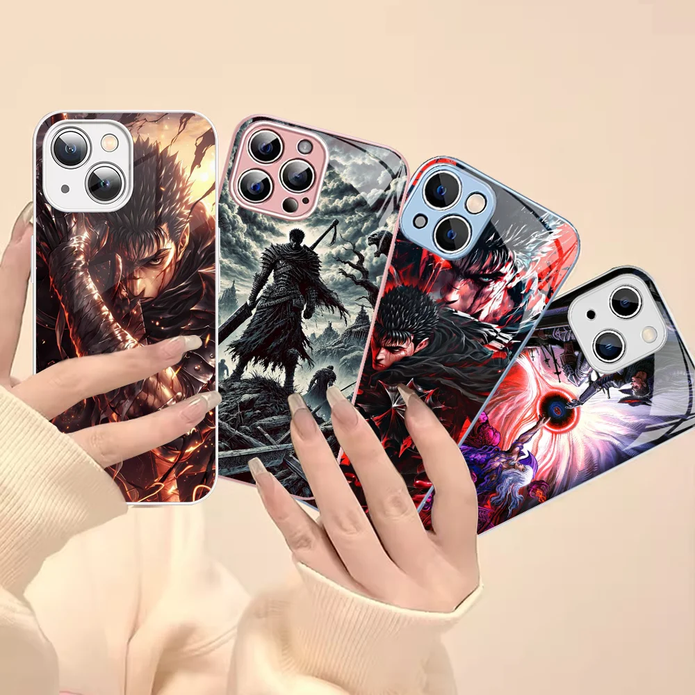 

Anime Berserk Phone Case For IPhone 14 13 12 Mini 11 Pro XS Max X XR 14 Plus Tempered Glass Cover