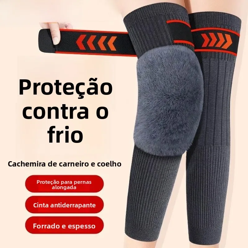 厚みのあるロングチューブソックス男性女性特殊用途滑り止め膝パッド暖かいカシミヤ高齢者保護脚カバー膝サポート