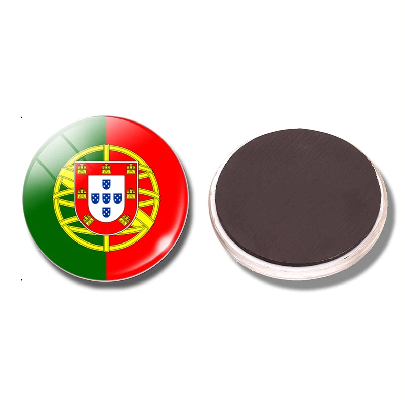 1PC Flag of the Portuguese Republic 30mm refrigerator magnetic sticker glass dome magnetic note holder, home decoration