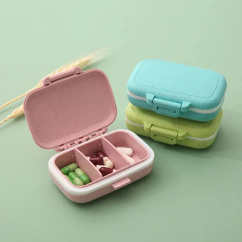 1pc Mini Portable Pill Organizer Box - 3 Compartment Pill Box Tablet Storage Container, Weekly Pill Box, Medication Dispenser