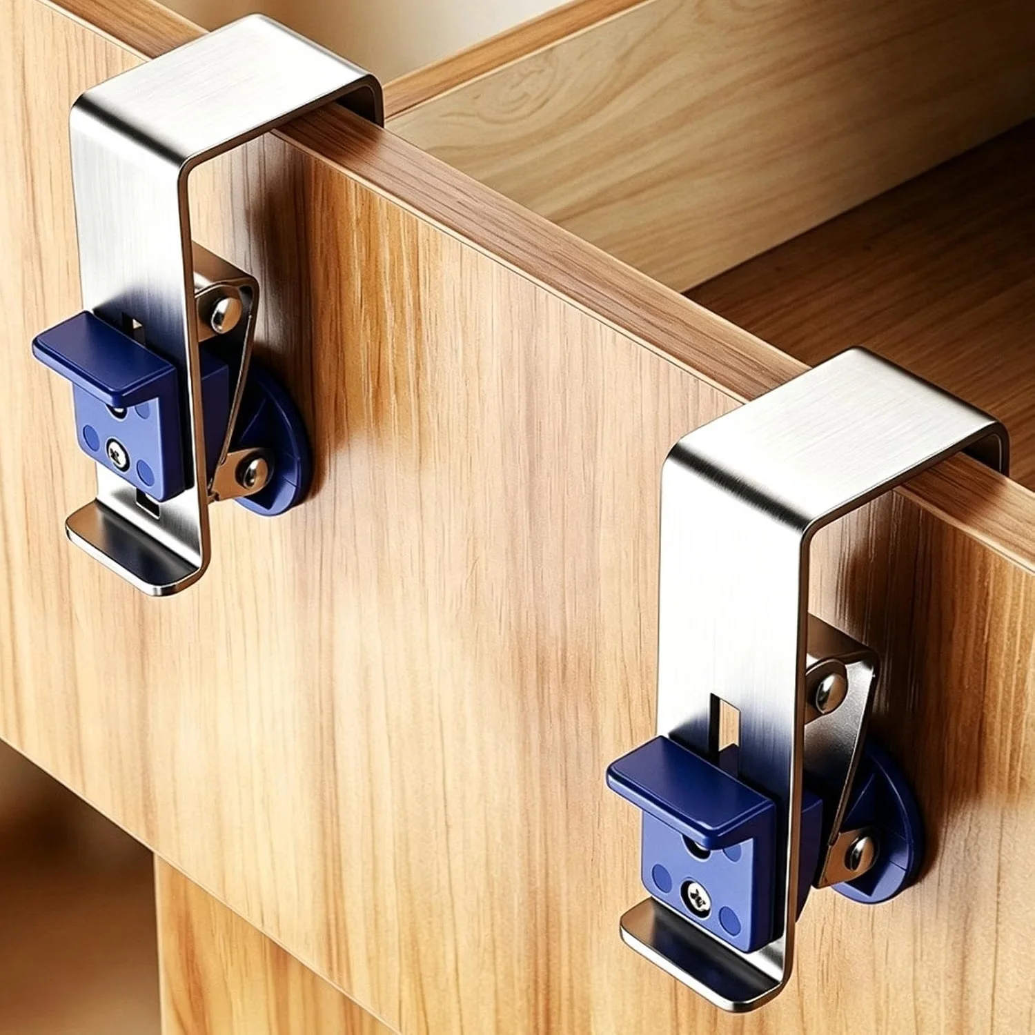 Schnellpositionierende Press-Lock-Schubladenbefestigungsklemmen, dicke Edelstahl-Vorrichtungen für die Heimwerker-Montage von Schränken und Schubladen – Detail 3