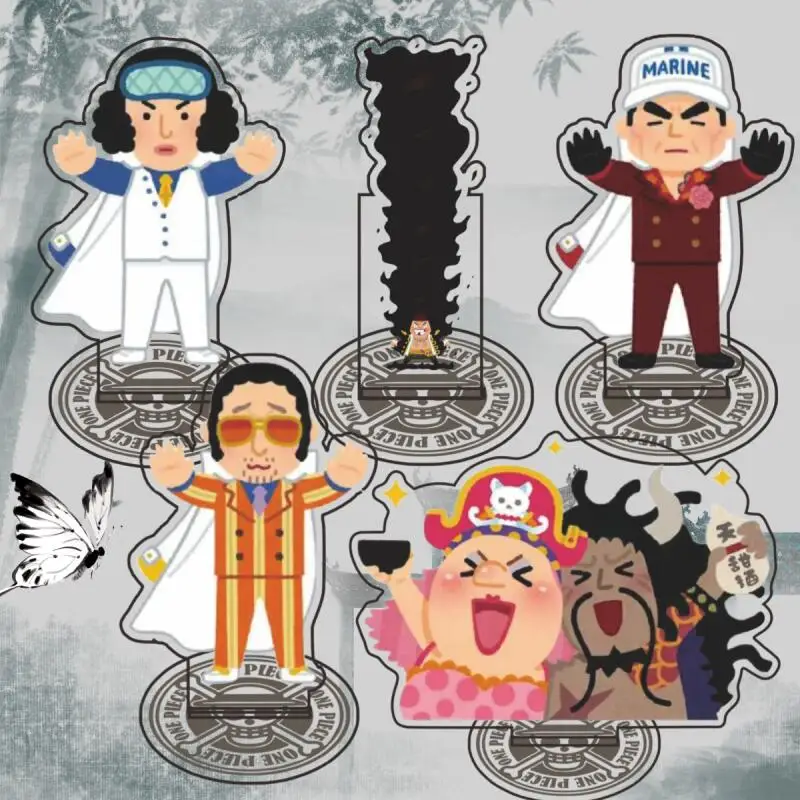 Placas acrílicas de 15 cm para figuras de One Piece: Akainu, Aokiji, Kizaru, Barbanegra, Crocodile. Colección de personajes de anime, adornos, regalo.