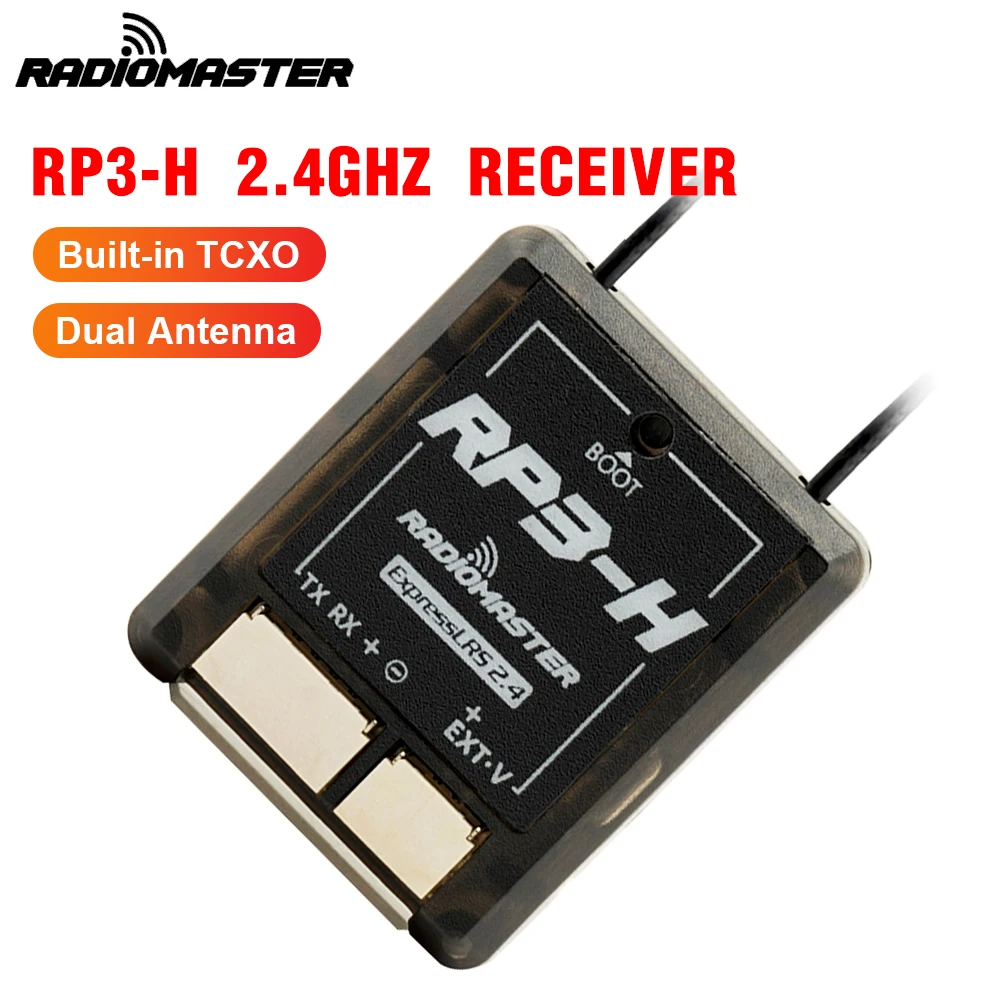 

Радиоприемник Radiomaster RP3-H 2.4ГГц с встроенным TCXO и двойной антенной, совместим с полетным контроллером NEXUS Heli