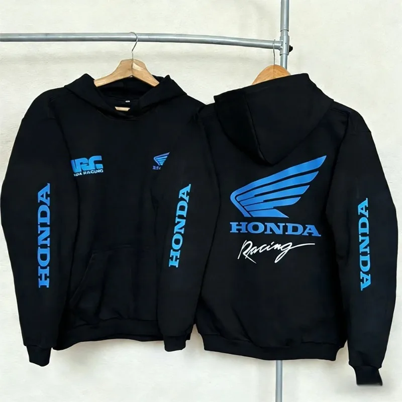 2026 Trendy New Racing Men's Women's Fashion Retro Sportswear Oversized Breathable Motorcycle Couple Casual Cotton Hoodie