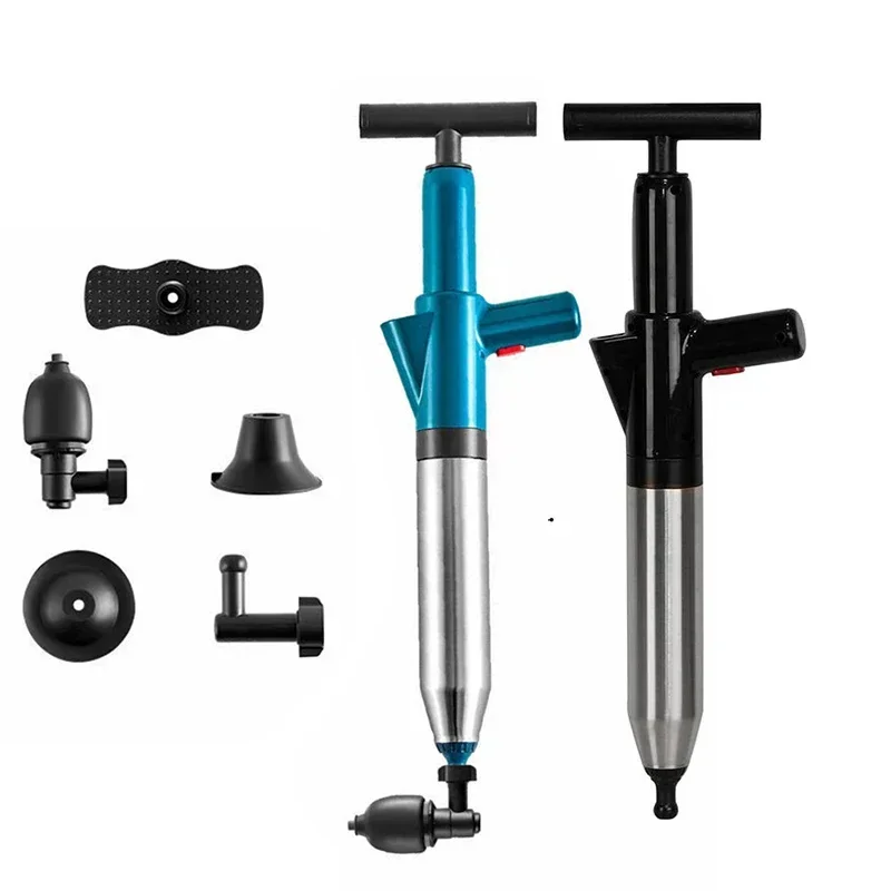 Professional High Pressure Pipe Plunger Toilet Plungers Pump Air Blaster Hose Unblocker Opener Drain Sinks Cleaning Gun Bathtub