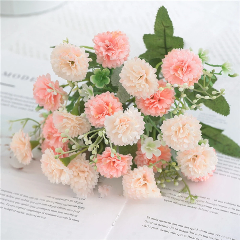 

Artificial Flowers Wedding Bouquet Festival Vase Home Room Decor Scrapbook Craft Diy Gift Box Silk Hydrangea Bridal Accessories