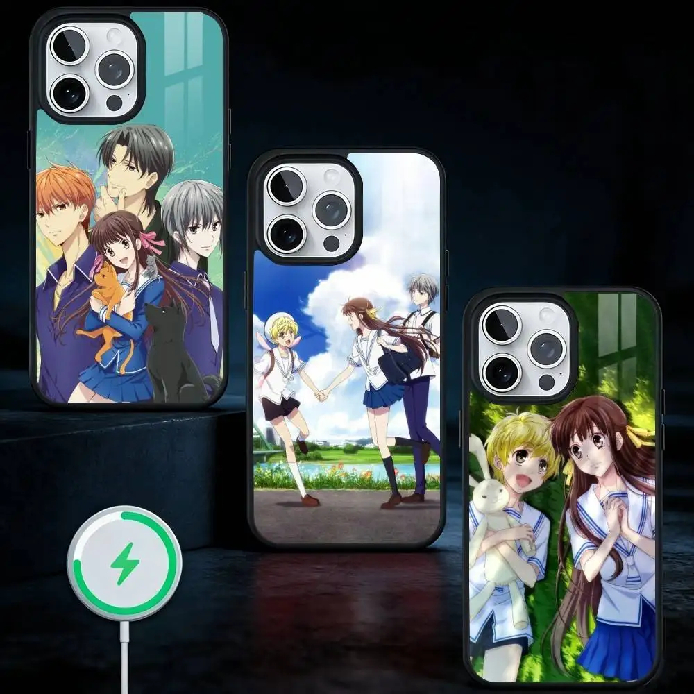 

Anime Fruits B-Basket Phone Case For iPhone17,16,15,14,13 Plus,Pro Max Magnetic For Magsafe Wireless Charging