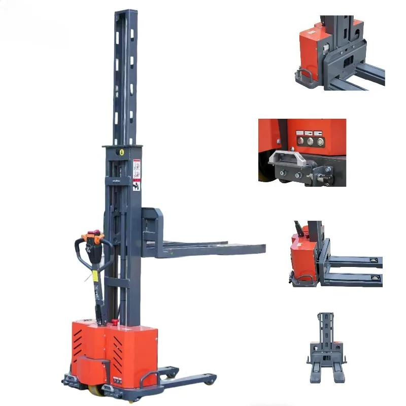 Full Drive Electric Pallet Stacker Forklift Crane Certified Custom Capacity 1300-1500mm Lifting Height Lithium Battery