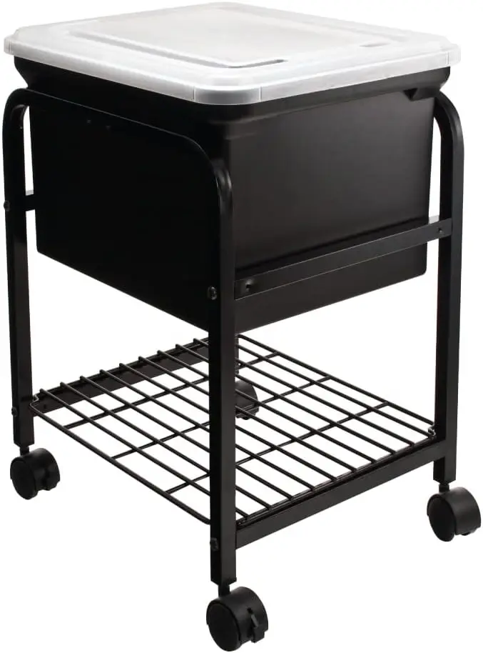 

Hanging File Cart with Clear Lid, Rolling Storage Organizer for Letter/Legal Files - Black, 1 Count