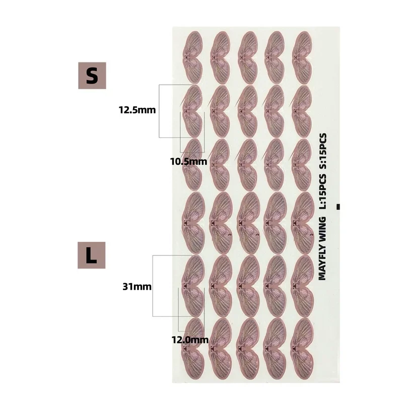 مصنع ملحقات صيد الأسماك على شكل جناح حشرة واقعي مقطوع مسبقًا #2