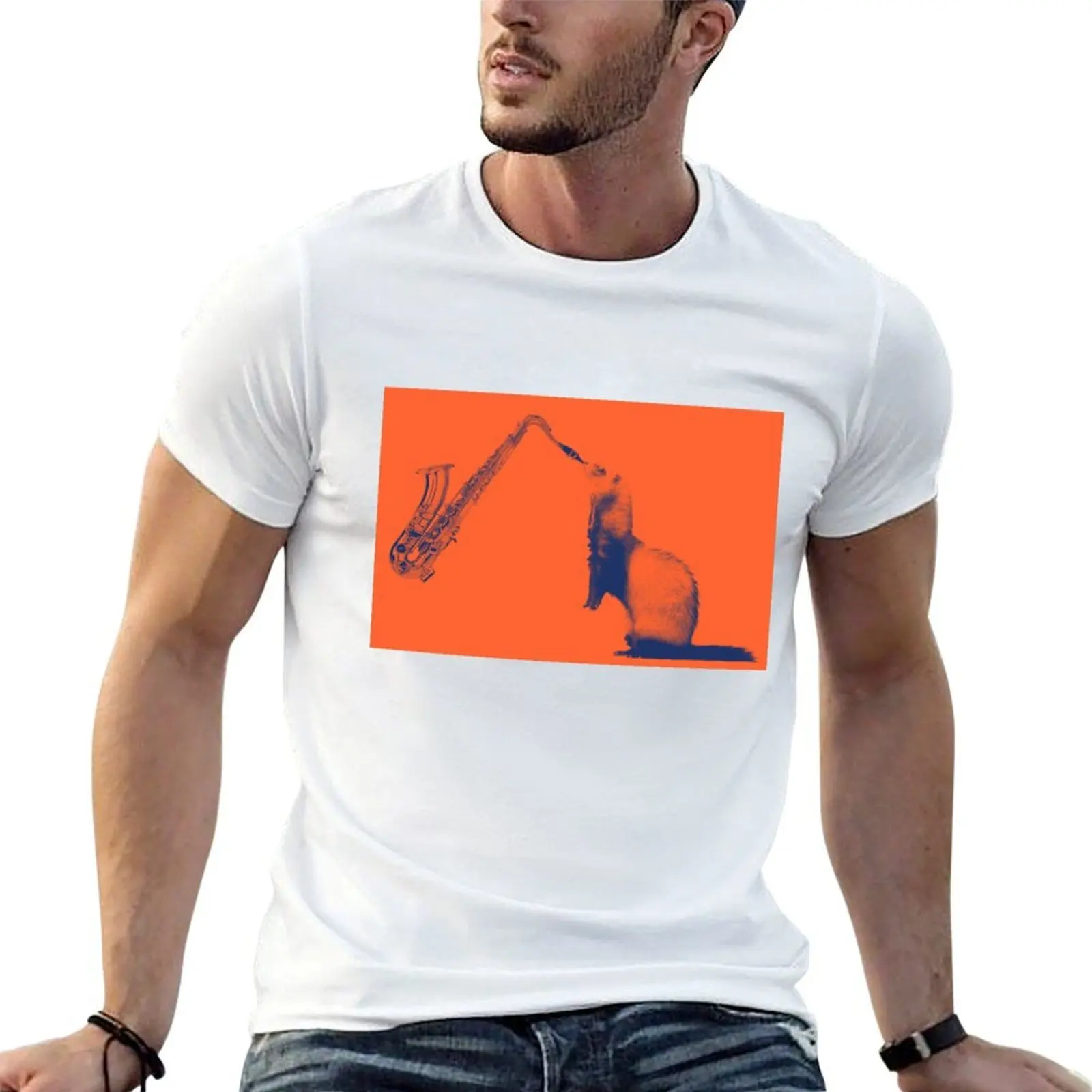 Ferret, Saxophonist in the band T-Shirt croswit shirt man custom t shirt plain black t shirts men